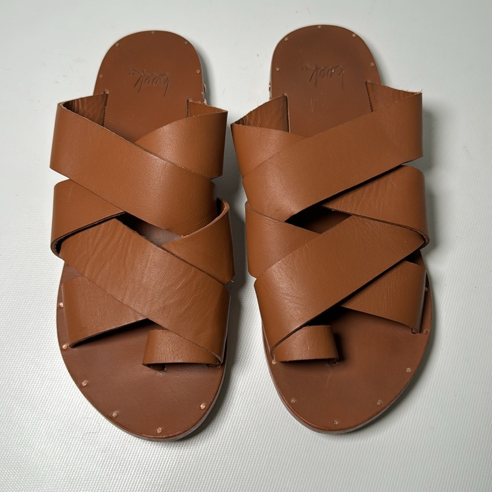 Beek Weaver Leather Slide Sandals - sz 9 - Picture 2 of 7